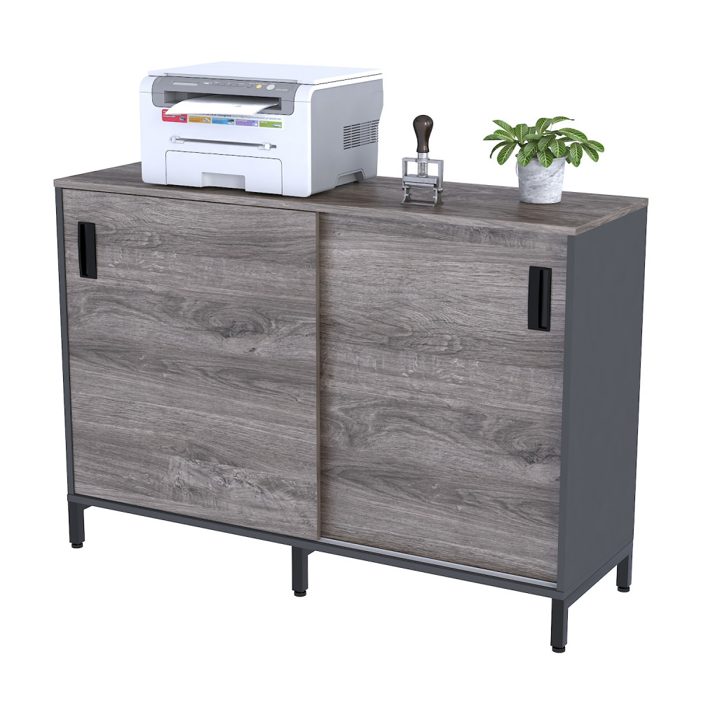 Тумба офісна розсувними дверима LS-1200-830 антрацит Loft design